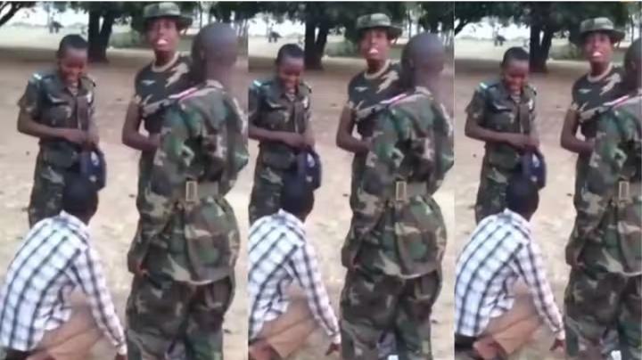 Female Soldier lands multiple hot slaps on a civilian guy who complicated her for being beautiful