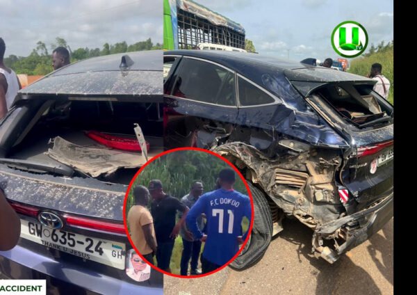 Ghanaian actor Akrobego has been involved in a serious accident