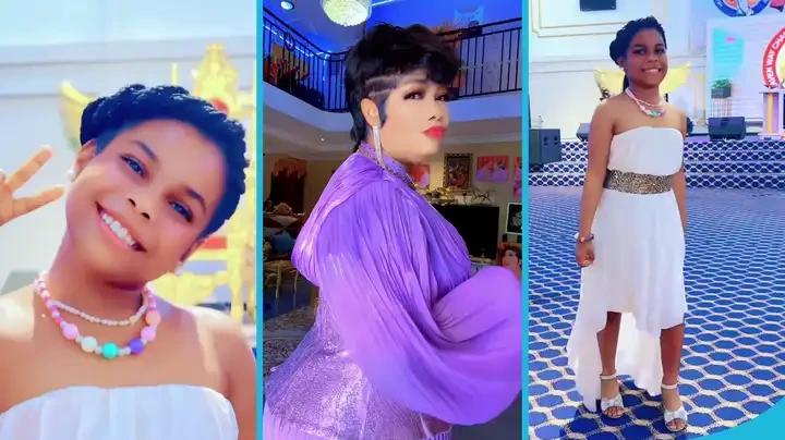 Nana Agradaa’s Daughter Rihanna Wows in Elegant All‑White Church Ensemble