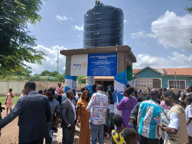 Sunyani Central Rotary Club hands over 10 mechanized boreholes and 60 microflushed toilets