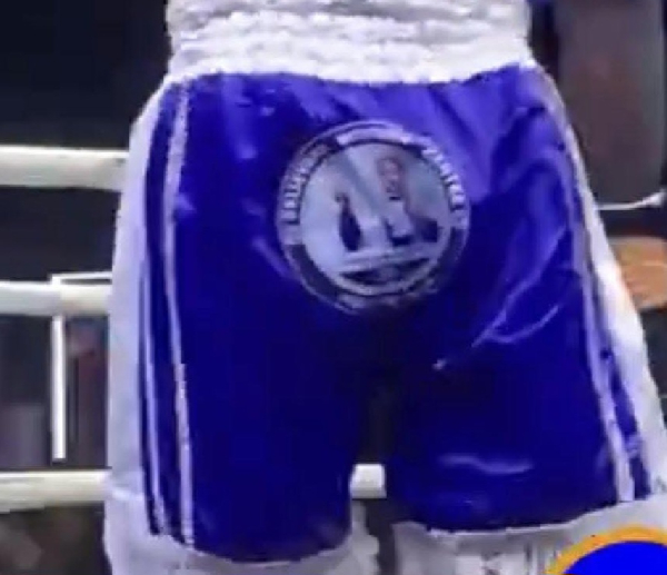 Sticker of Adom Kyei Duah on defeated boxer’s shorts sparks reactions online