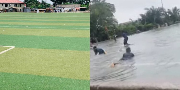 $200K Effiakuma AstroTurf turns into a swimming pool after heavy rains