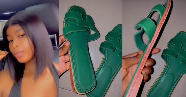 “My mum and shoe maker did me d!rty” – Lady lamɘnts as a shoemaker stitches her ‘Hermes slippers’ round, instead of applying glue (WATCH)
