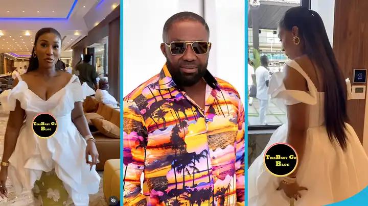 Despite’s Beautiful Wife Awurama Slays in Gorgeous White Corseted Outfit and Flawless 40-Inch Hair