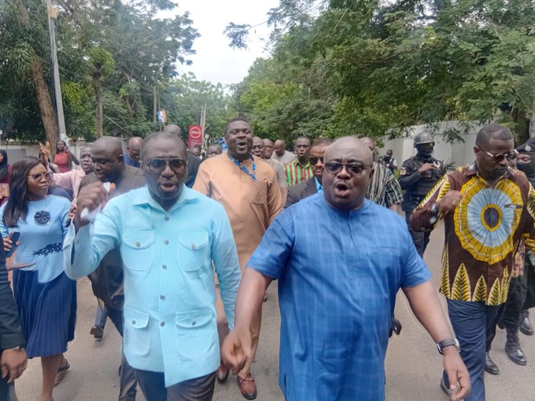 Results Declaration: Minority Caucus marches to police headquarters, demands security for EC 