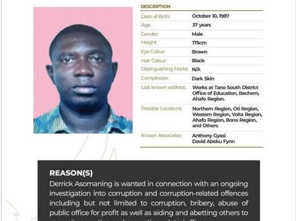 OSP Declares Derrick Asomaning WANTED for Corruption-Related Offences