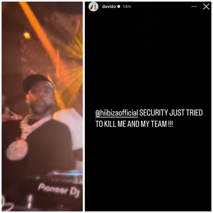 Davido accuses Ibiza night club security guards of trying to k!ll him and his team