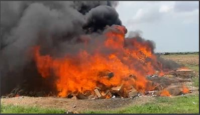 NIB destroys $350m cocaine seized from Cape Coast tipper truck