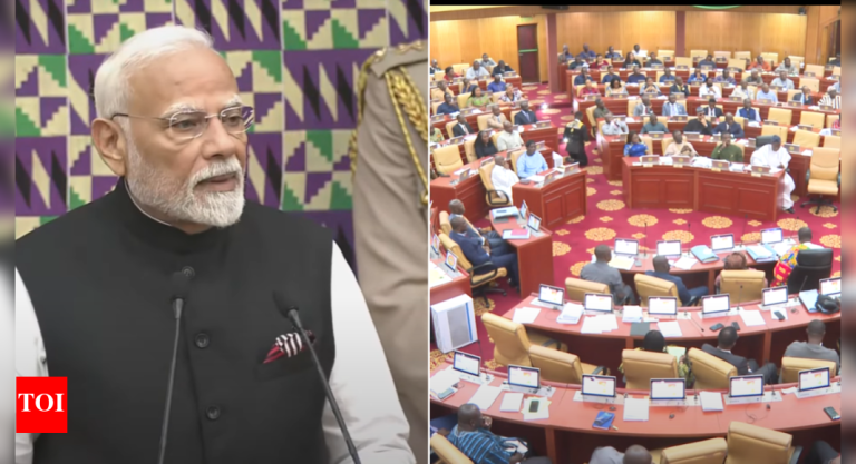 Watch: PM Modi mentions India has 2,500 parties in Ghana Parliament. Then this happens | India News