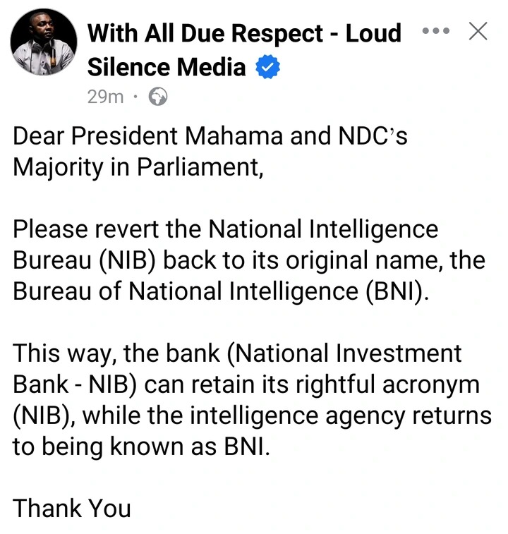 Change NIB back to BNI – Kevin Taylor Tells President John Dramani Mahama And Parliament