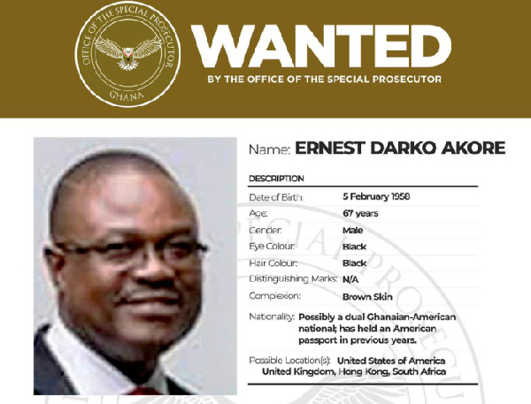 OSP issues wanted notice for ex-finance ministry advisor Ernest Darko Akore