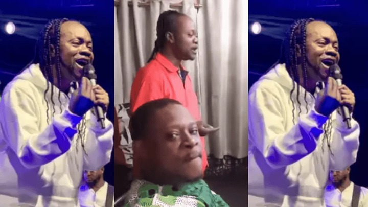 Video of Daddy Lumba taking his medication inside the studio