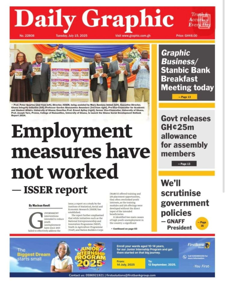 Today’s Front pages: Tuesday, July 15, 2025