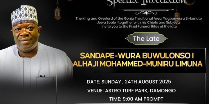 Final funeral rites for late Alhaji Muniru to be held today