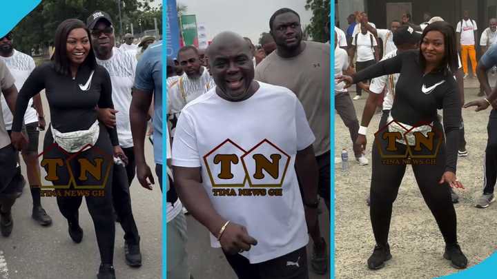 Julius Debrah’s Gorgeous Wife Steals the Show at His Fitness Event, Videos Spark Reactions