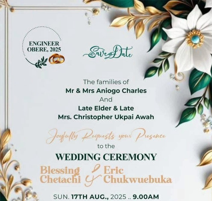 Nigerian couple’s wedding invitation goes viral over unique clause