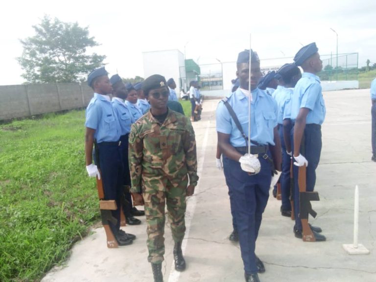66 Artillery Officer reviews Sonrise Air Force cadet corps  