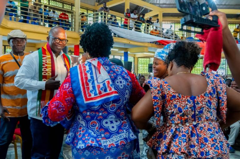 Bryan Acheampong receives warm reception in Volta Region ahead of NPP presidential primary