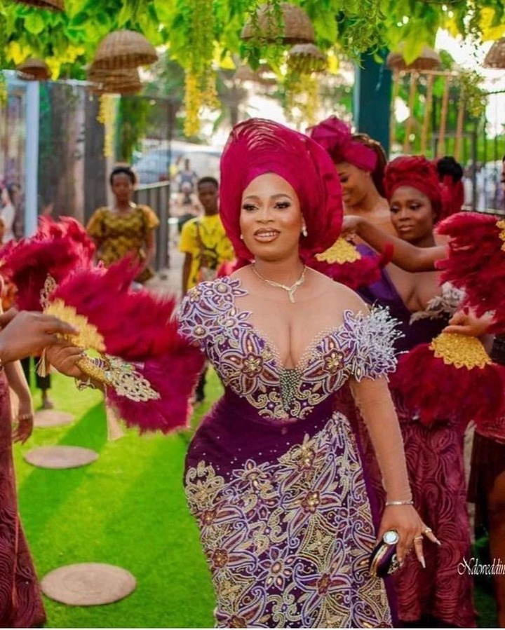 Red and Wine Ankara Wedding Outfits