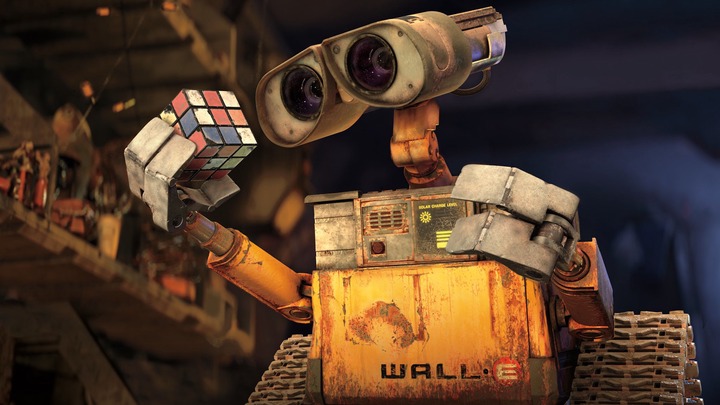 Wall-E with Rubik's cube