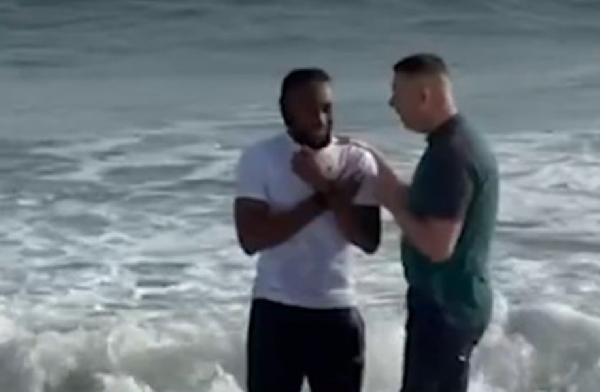 Watch Semenyo being baptized on Bournemouth beach