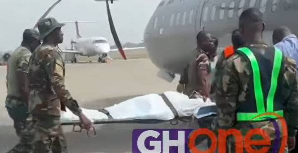Watch as stampede victim from Kumasi military recruitment is airlifted to Accra