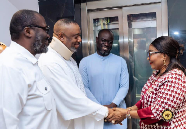 Watch as Ga Mantse visits Lordina Mahama after recovering from accident