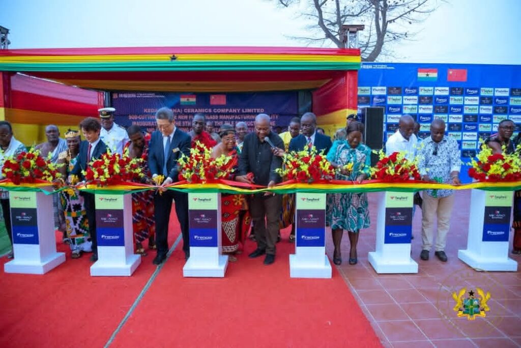 President Mahama inaugurates phase five of tile production line at KEDA Ghana Ceramics