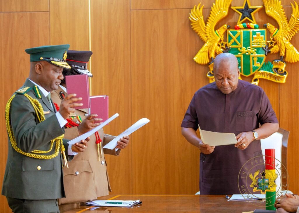 Mahama swears in Chief Fire Officer, Comptroller-General of the Ghana Immigration Service