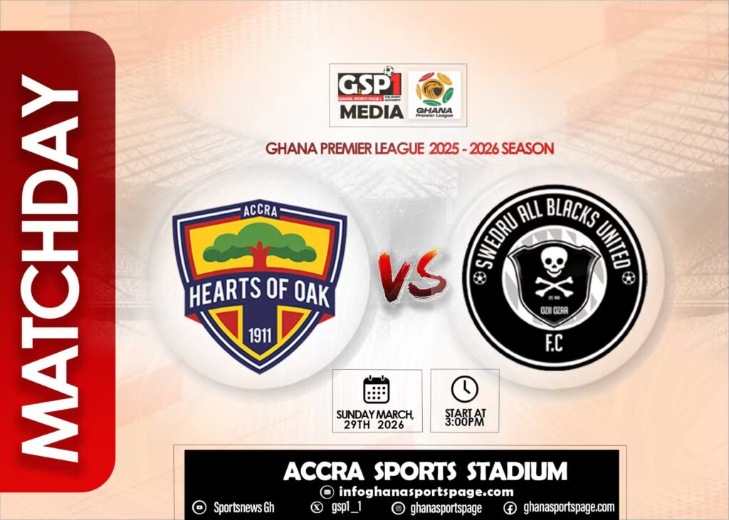 WATCH LIVE: Accra Hearts of Oak vs. Swedru All Blacks- GPL MD27