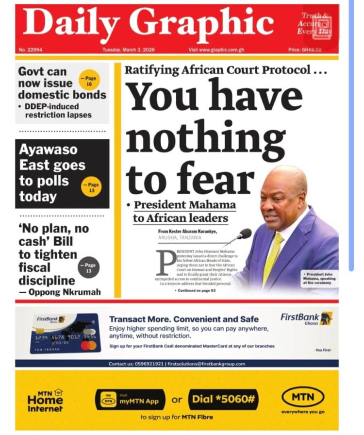 Today’s Front Pages: Tuesday, March 3, 2026