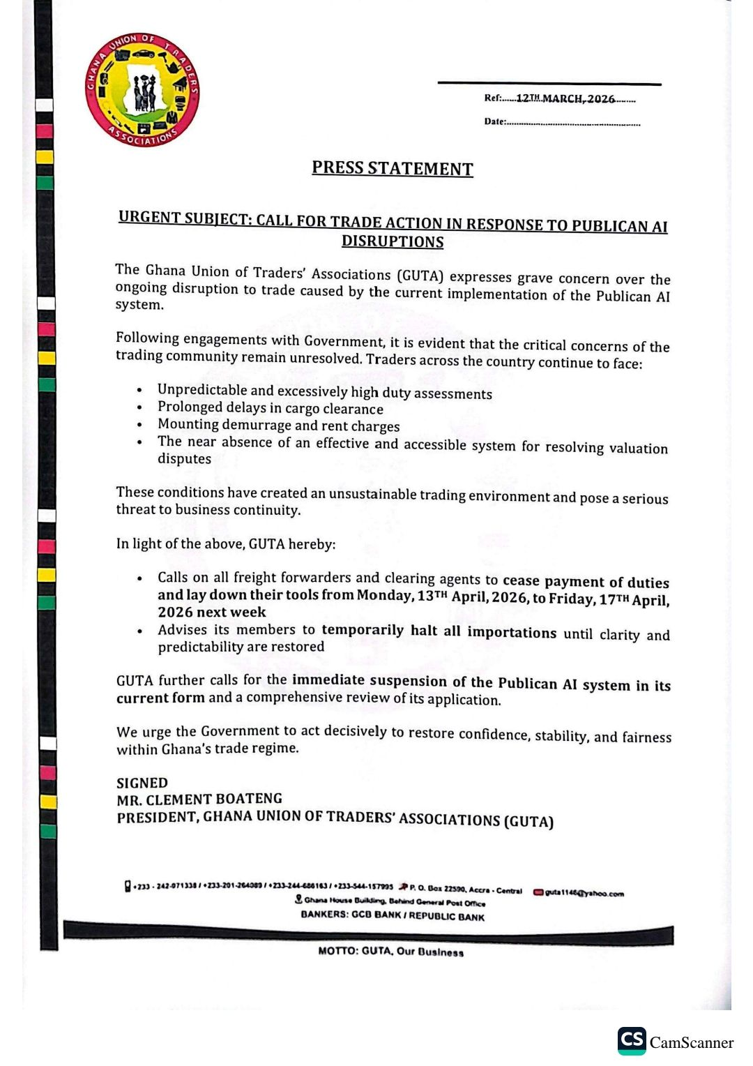 GUTA calls for suspension of Publican AI system over trade disruptions