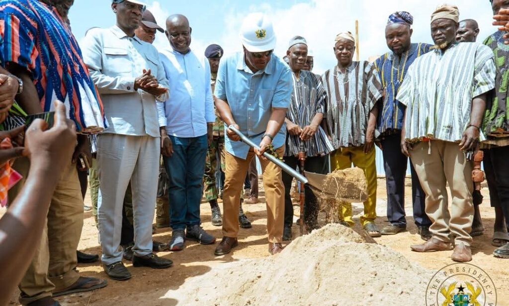 Mahama cuts sod for construction of Bole College of Education
