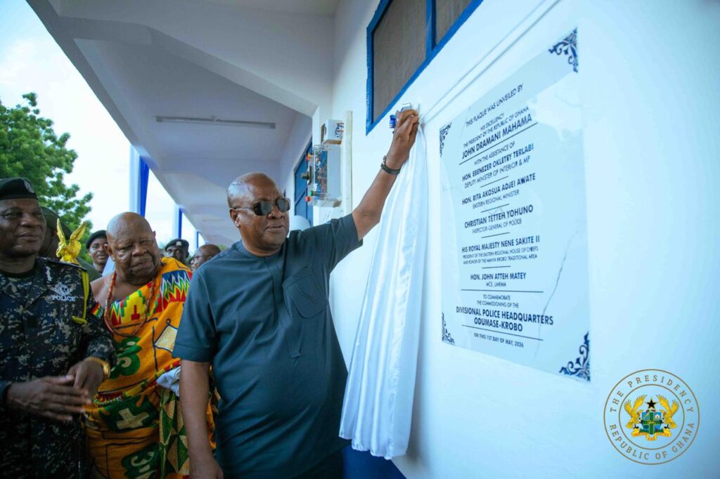 President Mahama inaugurates Krobo police headquarters, announces more armoured vehicles for Police Service