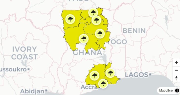 GMet issues thunderstorm warning for coastal regions and northern Ghana