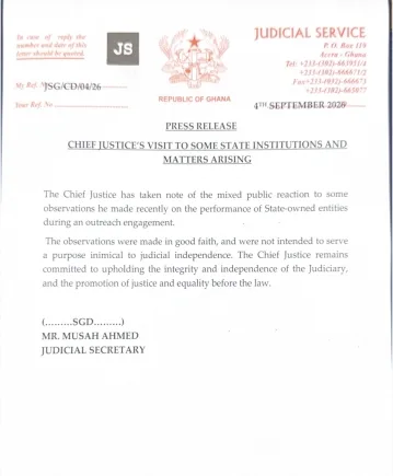 Chief Justice Paul Baffoe-Bonnie’s comments were made in ‘good faith’ – Judicial Secretary