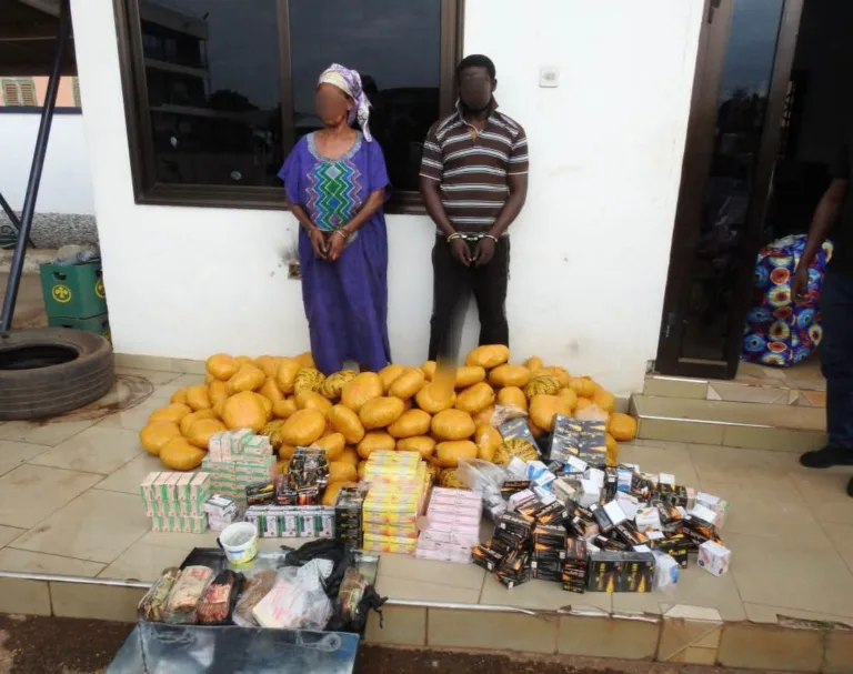 Police arrest two, seize 147 parcels of suspected Indian hemp, tramadol in Dormaa Ahenkro
