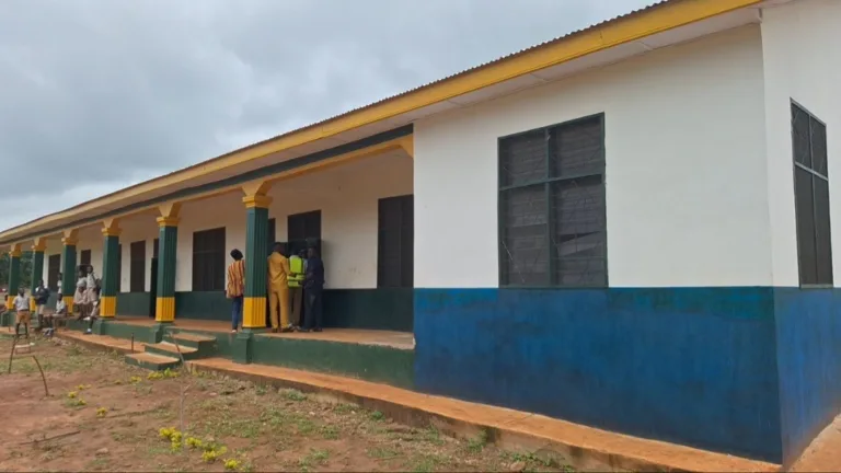 Bono East Regional Minister commends quality of work at Okatakyie M/A School Project